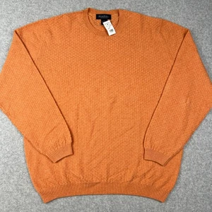 NEW Brooks Brothers 100% Cashmere Sweater Crew Pullover Knit XL Mens Orange NWT - Picture 1 of 6