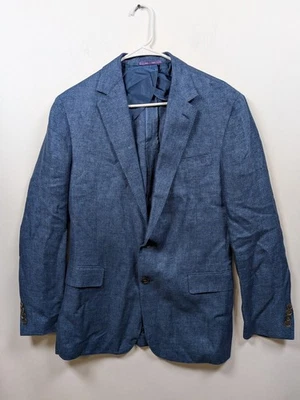 Ralph Lauren фиолетовый ярлык Hadley льняной синий Sportcoat - размер 40R - Изображение 1 из 4