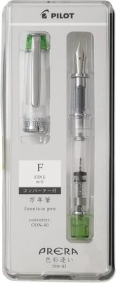 Pilot Prera Iro-Ai Fountain Pen Clear Light Green Fine Nib P-FPR-1-TLG-F Foto 1 de 2