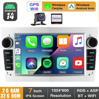 Android 14 Apple Carplay Autoradio GPS RDS Für Opel Corsa C D Zafira B Astra G H - Bild 1 von 4