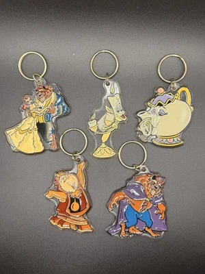 Juego de 5 Llaveros Disney Vintage Acrílico La Bella y la Bestia Foto 1 de 2