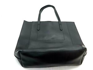 A NEW DAY Large Black Faux Leather Shoulder Bag Tote 