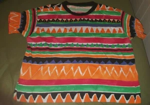 Vintage 90s Womens United Colors of Benetton triangles T-Shirt XL single stitch - Picture 1 of 6