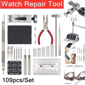 110X Watch Repair Tool Kit Adjustable Watch Band Strap Bracelet Link Pin Remover - Picture 1 of 9