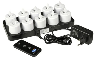 Duni LED-Set Moving Flame wiederaufladbar warmweiss 10er Set - Bild 1 von 2
