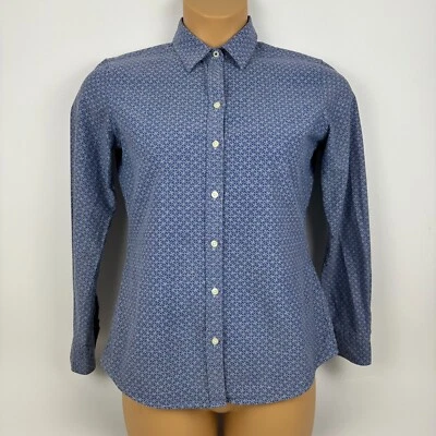 Banana Republic Oxford Button Up Shirt Blue Anchors Nautical Womens Small S - Image 1 of 4