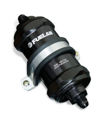 Fuelab 81813-1 In-Line Fuel Filter -10AN 40 Micron Stainless Black - Image 1 of 4