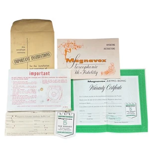 Magnavox Form 590904 Envelope Instructions Warranty Stereophonic High-Fidelity - Picture 1 of 8