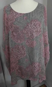 LADIES GREY & PINK TOP SIZE 18 JOE BROWNS - Picture 1 of 4