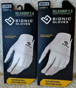 2 PACK / Bionic RelaxGrip 2.0 Men's Golf Gloves Durable Black Palm FAST Ship - Picture 1 of 5