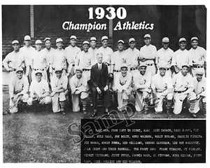 MLB 1930 World Series Champs Philadelphia Athletics Team Picture 8 x 10 Photo - Picture 1 of 1