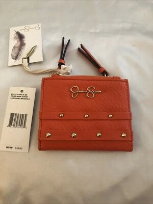 Cartera Jessica Simpson Lacey Imitación Cuero Doble Pliegue Color Miami Puesta de Sol Nueva con Etiquetas Foto 1 de 4