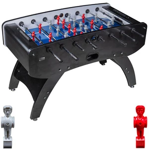 Fußball Tischkicker Profi Schwarz blaues Spielfeld Figuren Grau Rot 80kg - Bild 1 von 9