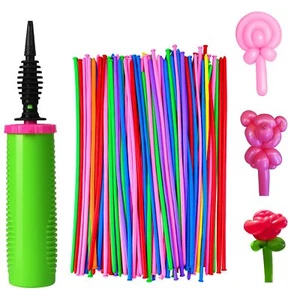 100Pcs 260 Balloons qualatex with 1 Hand Balloon Pump Kit Professional Premi - Picture 1 of 8
