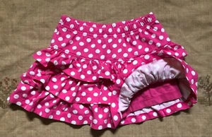 Hanna Andersson Pink Polka Dot Three Tiered Scooter Skirt, Size 100 - Picture 1 of 4