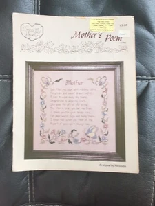 Cross My Heart MOTHER'S POEM Cross Stitch Leaflet ~ flowers / butterflies 1983 - Picture 1 of 2