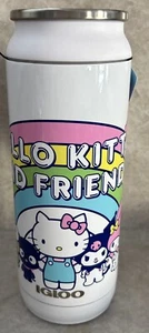 Hello Kitty Igloo Thermos Can Cooler Tumbler Lid Stainless Steel 16oz New - Picture 1 of 3