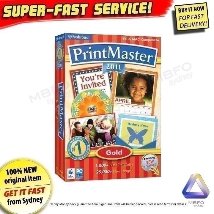 Print Master Gold NEW! Desktop publisher printing PC software Windows 7 XP Vista - Image 1 of 1