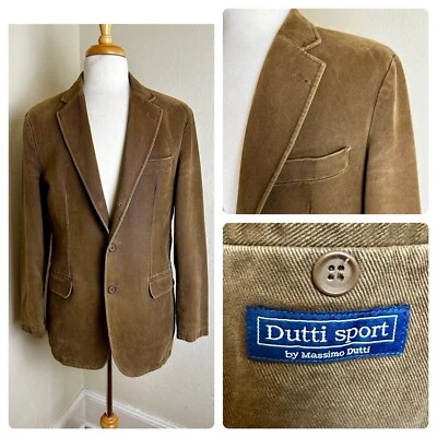 Blazer Chaqueta Deportiva Massimo Dutti Extrafino Marrón Algodón Pana Talla 50/40 46 C Foto 1 de 4