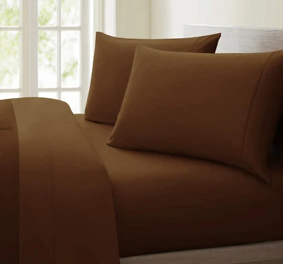 Lujoso Juego de Sábanas Sólidas Colección 1000TC Algodón Calidad Egipcia Milán Foto 1 de 4