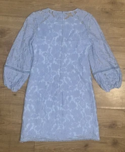 Vince Camuto Lace L/S Sheath Dress Womens 6 Periwinkle Blue NEW - Picture 1 of 7