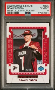 2022 Rookies & Stars Drake London Draft Class Longevity /80 Card Psa 10!!! - Picture 1 of 2