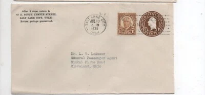 United States entire U481 and 684 Salt Lake City Utah to Cleveland Ohio lot f - Image 1 of 2