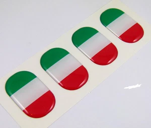 Italy midi Italia domed decals flag 4 emblems 1.5"x1" Car bike laptop stickers - Picture 1 of 2