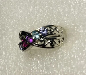 Multi stone Ring stainless steel fashion Sz 6 - Picture 1 of 4