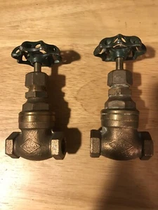 Pair Jenkins FIG 270 Threaded 5/8” Bronze Valve Steam 300 WSP 1000 OWG OldStock - Picture 1 of 8