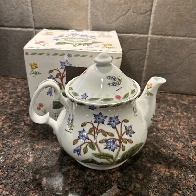 Kent Pottery Borage Plants Herbs Floral Porcelain Teapot NEW In Box - 45T010 - Image 1 of 4