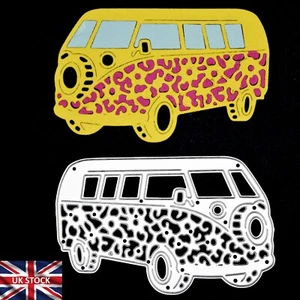 Festival Camper Van Fustella da Taglio in Metallo, Hippy, Creazione Carte, Scrapbooking, F7 - Foto 1 di 7