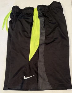 Nike Dri-Fit Youth Small Boys Basketball Shorts Black Neon Excellent Preowned - Picture 1 of 3
