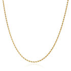Solid 14K Yellow Gold 1.5Mm Rope Chain Necklace 16"-24"