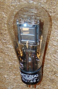 RARE NATIONAL UNION NU 46 GLOBE POWER TUBE * CUP GETTER WORKS NOS EXCELLENT 246 - Picture 1 of 4