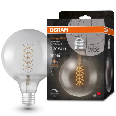 OSRAM LED VINTAGE E27 Glühlampe Globe 120 SMOKE dimmbar 7,8W wie 30W extra warmw - Bild 1 von 4