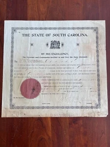 SIGNED 1901 South Carolina GOVERNOR Miles McSweeney, Orangeburg County, SC Doc. - Picture 1 of 1