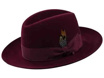 SELENTINO GIN0 7 FUR FELT FEDORA SUEDE DRESS HAT 7 COLOR'S 6 7/8 - 7 3/4 - Image 1 of 4