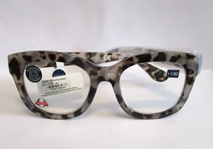 Peepers Reading Glasses Center Stage Gray Tortoise Blue Light Filtering +1.50 - Picture 1 of 5