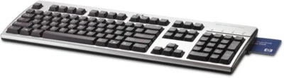 HP KUS0133 USB Silver Keyboard Integrated CAC Smart Card Reader (434822-004) - Image 1 of 2