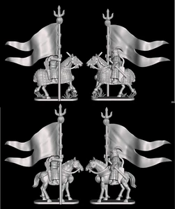 15mm Jurchen-Jin Mounted Standards (TGM-7 resin) Ten Kingdom Miniatures - Picture 1 of 7