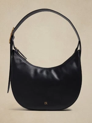NWT BANANA REPUBLIC $175 LEATHER SHOULDER BAG, BLACK, ONE SIZE - Image 1 of 4