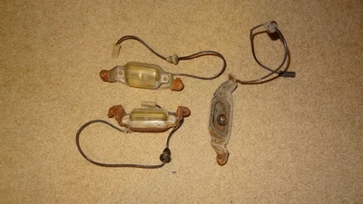Lot of 3 license plate lamps. Pontiac GTO, LeMans, Grand Prix, Catalina. Chevy? - Image 1 of 4
