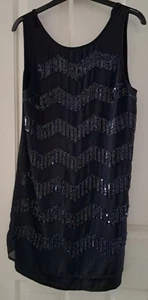 H & M Size 10 LADIES PROM/PARTY SHORT SEQUIN & BEADED DRESS. NEW WITH LABEL - Picture 1 of 2