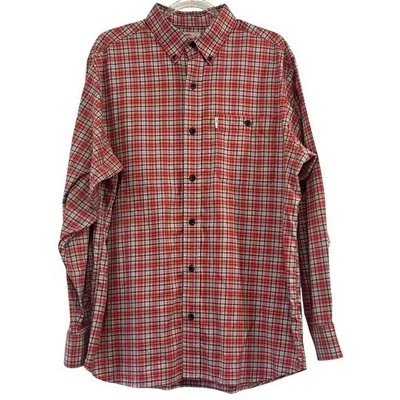 Top Bob Timberlake para hombre rojo a cuadros con botones talla grande Foto 1 de 4