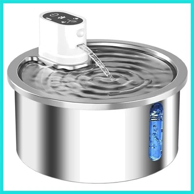Fuente de agua inalámbrica de acero inoxidable para gatos 3,2 L/108 OZ automática para gatos di... Foto 1 de 4