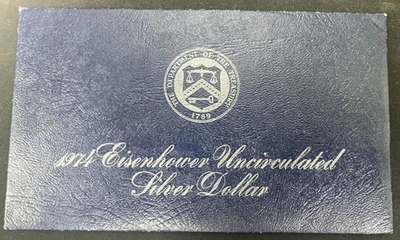 1974-S Eisenhower Silver Dollar 40% Uncirculated OGP Blue Envelope US Mint - Image 1 of 4