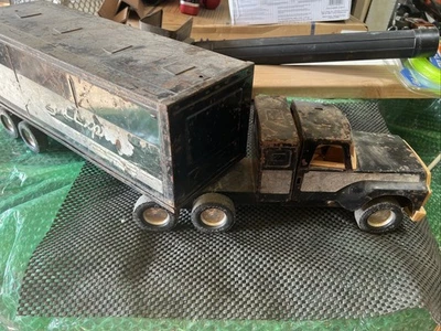 Vintage Nylint Toys Truck & Trailer Pressed Steel - Parts Or Restoration Project - Image 1 of 4