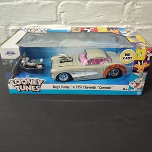 Jada 1:24 Die Cast #32390 Looney Tunes BUGS BUNNY & 1957 CORVETTE Car & Figure - Bild 1 von 7