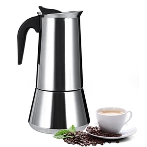 Stainless Steel Stovetop Moka Pot Espresso Maker Percolator 12 Cup 600ml Port... - Picture 1 of 8